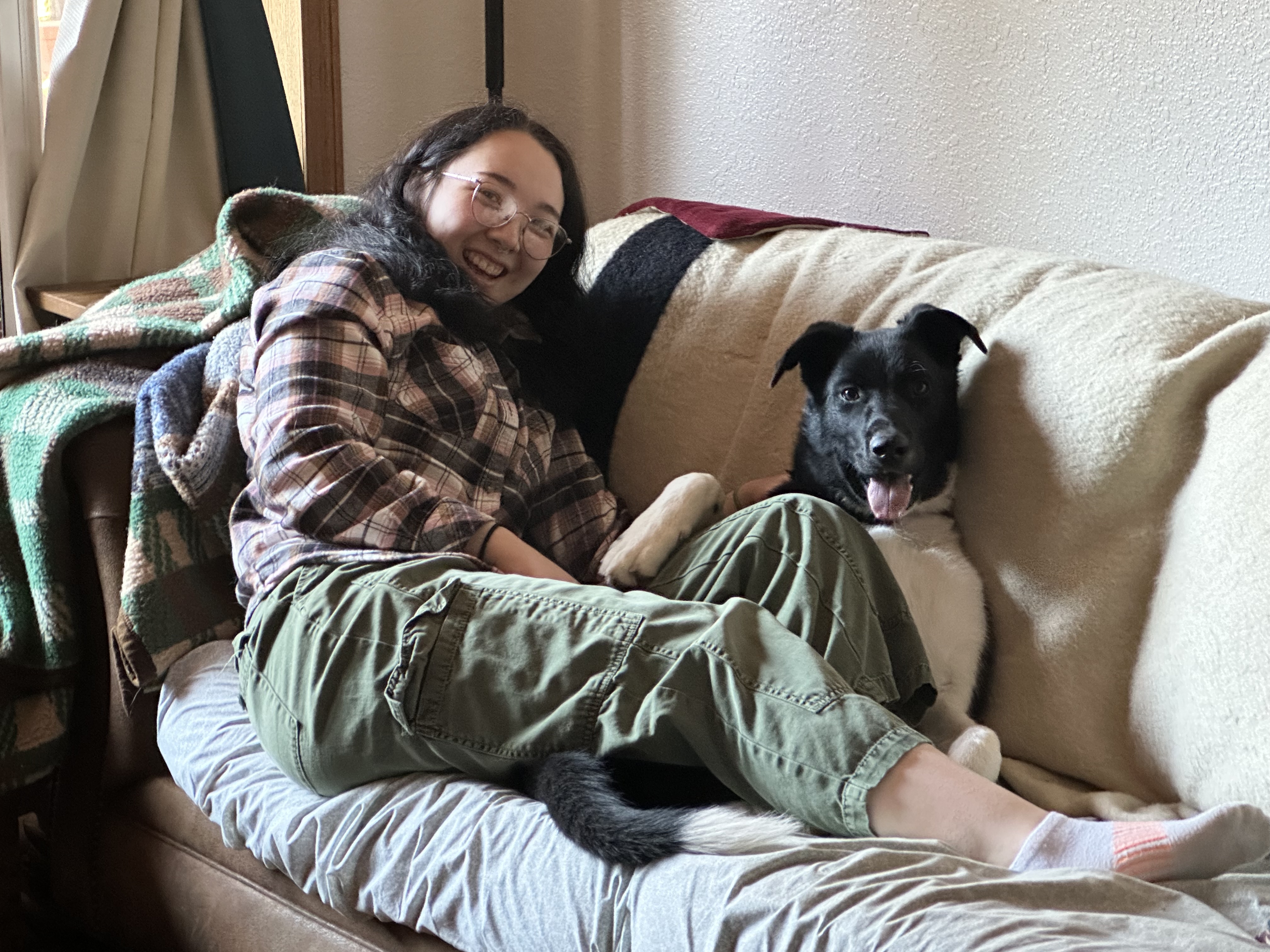 Olivia Curtis dog sitter in Braintree MA sitting with a dog